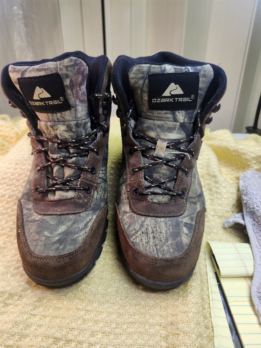 Ozark Trail Men's Camo and Brown Outdoor Boots
